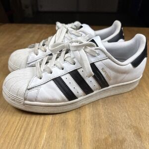Adidas Superstar Trefoil Lifestyle Shoes Women's Size 7.5 White Black Gold